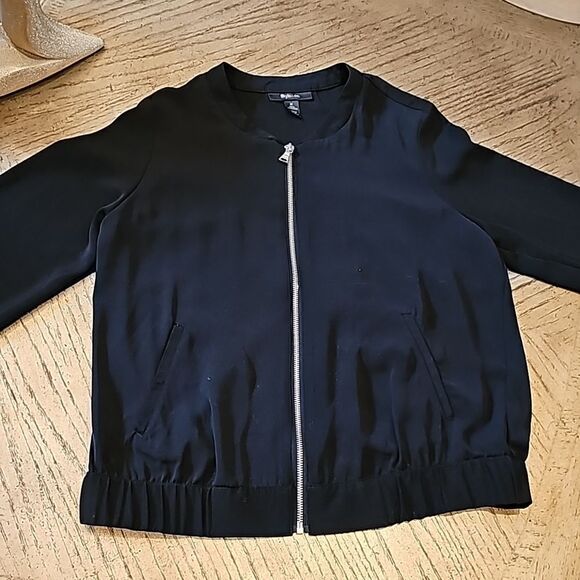 Style&Co Black bomber zip up jacket size M - Picture 1 of 6